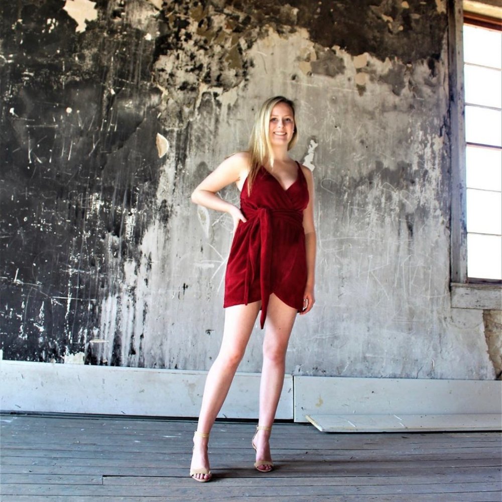 Velvet Romper - Picture 1 of 6